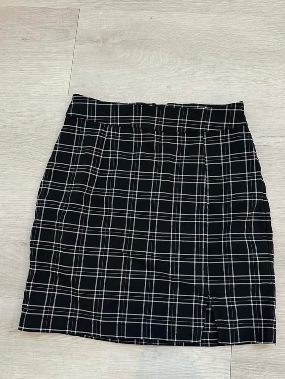 Garage Black Plaid Pencil Skirt
